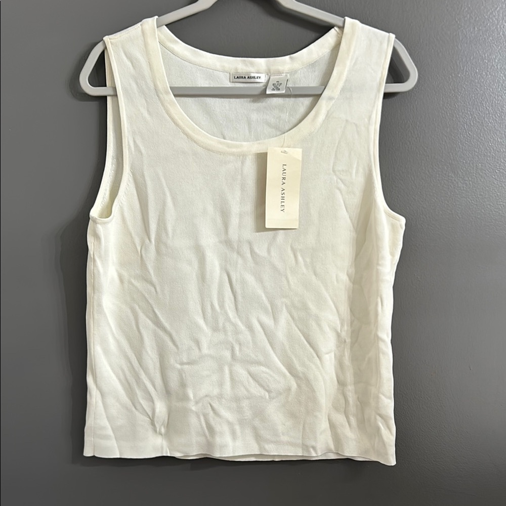 Laura Ashley cream colored Basic Tank Top